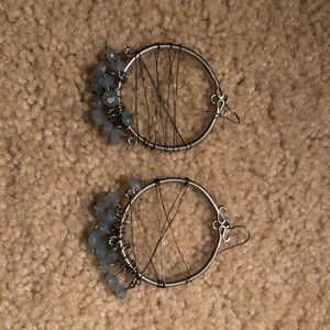 Wire and bead earrings